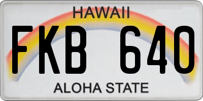 HI license plate FKB640