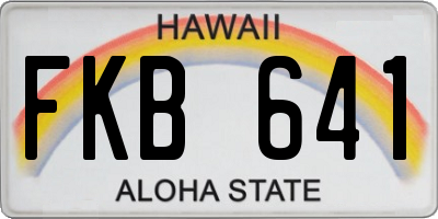 HI license plate FKB641