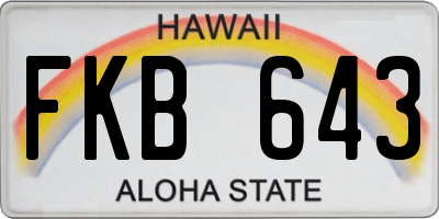 HI license plate FKB643