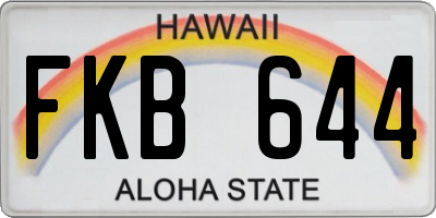 HI license plate FKB644