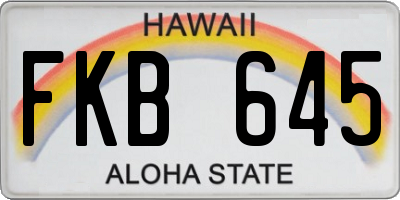 HI license plate FKB645