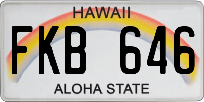 HI license plate FKB646