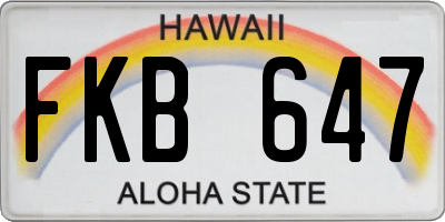 HI license plate FKB647