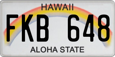 HI license plate FKB648