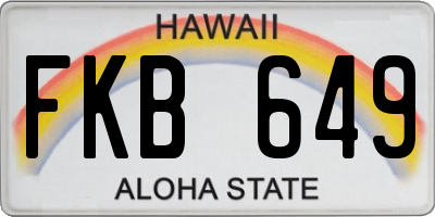 HI license plate FKB649