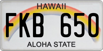 HI license plate FKB650