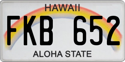 HI license plate FKB652