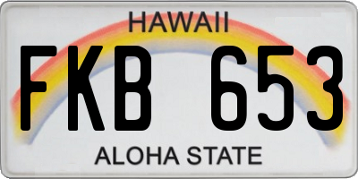 HI license plate FKB653