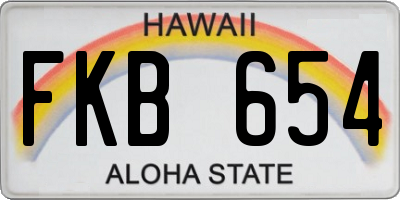 HI license plate FKB654