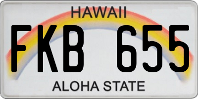 HI license plate FKB655