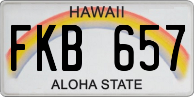 HI license plate FKB657