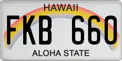 HI license plate FKB660