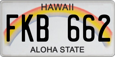 HI license plate FKB662