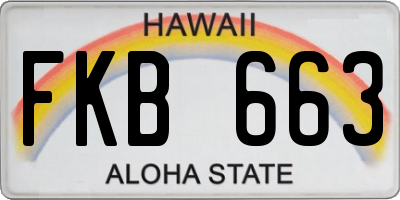 HI license plate FKB663