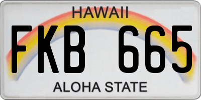 HI license plate FKB665