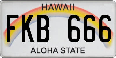 HI license plate FKB666