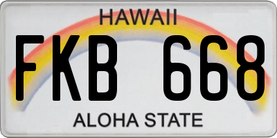 HI license plate FKB668