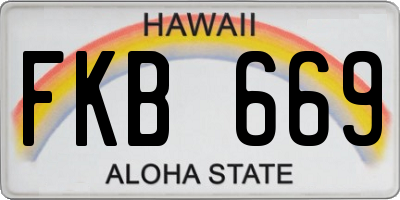 HI license plate FKB669