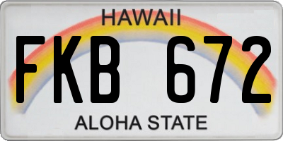 HI license plate FKB672