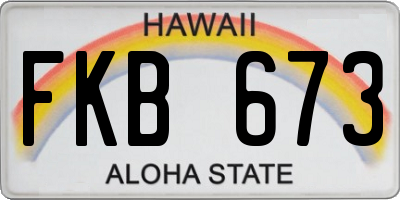 HI license plate FKB673