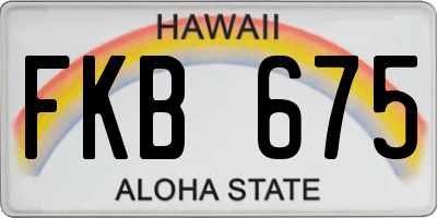 HI license plate FKB675