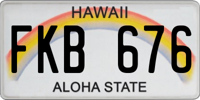 HI license plate FKB676