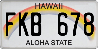 HI license plate FKB678