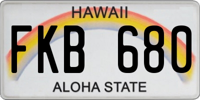 HI license plate FKB680