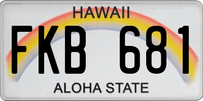 HI license plate FKB681