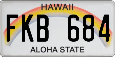 HI license plate FKB684
