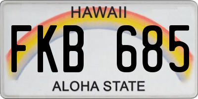 HI license plate FKB685
