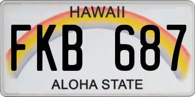 HI license plate FKB687
