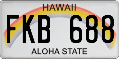 HI license plate FKB688
