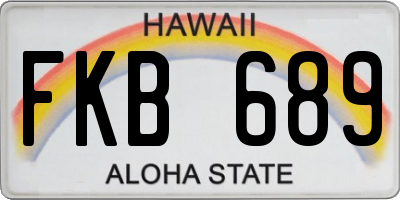 HI license plate FKB689
