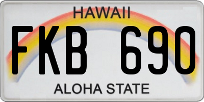 HI license plate FKB690