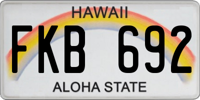 HI license plate FKB692