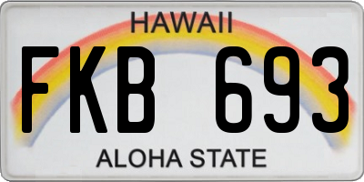 HI license plate FKB693