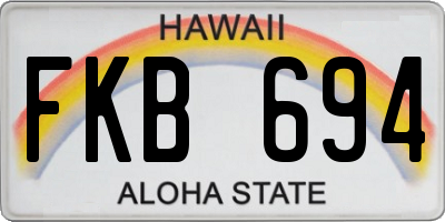 HI license plate FKB694