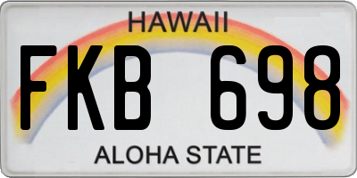 HI license plate FKB698