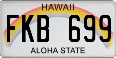 HI license plate FKB699
