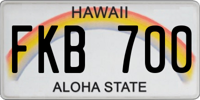 HI license plate FKB700