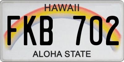 HI license plate FKB702