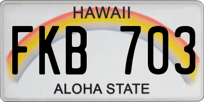 HI license plate FKB703