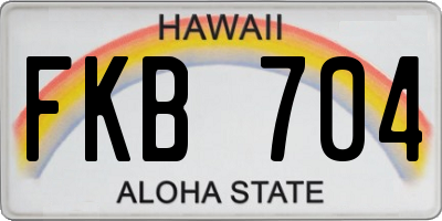 HI license plate FKB704