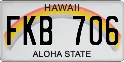 HI license plate FKB706