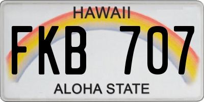 HI license plate FKB707