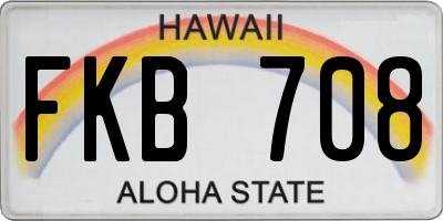 HI license plate FKB708