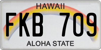 HI license plate FKB709