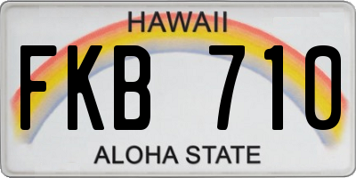 HI license plate FKB710