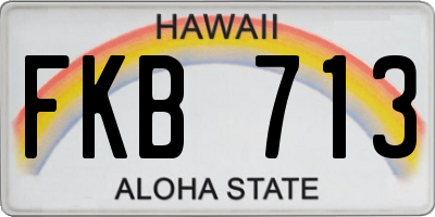HI license plate FKB713